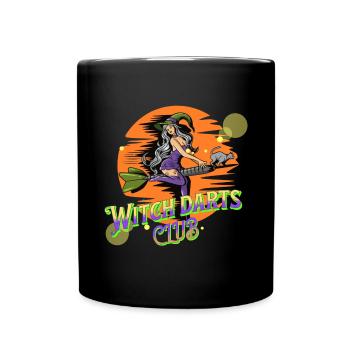 Witch Darts Club Halloween - Full Colour Mug - black - Front
