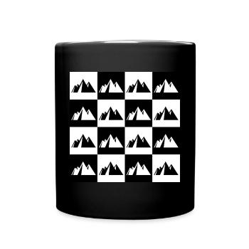 Damier De Montagnes Pour Pratiquant De Randonnée - Mug uni - noir - Devant