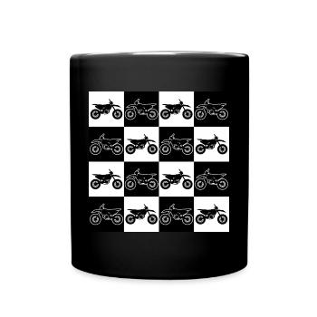 Damier De Motos Pour Motard Fan De Motos - Mug uni - noir - Devant