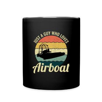Airboat Fanboat Airboating Planeboat Swamp boat - Full Colour Mug - black - Front