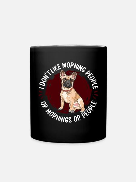French Bulldog Frenchie Französische Bulldogge - Tasse einfarbig - Schwarz
