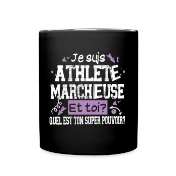 Athlète Marcheuse Randonnée Sport Cadeau Humour - Mug uni - noir - Devant
