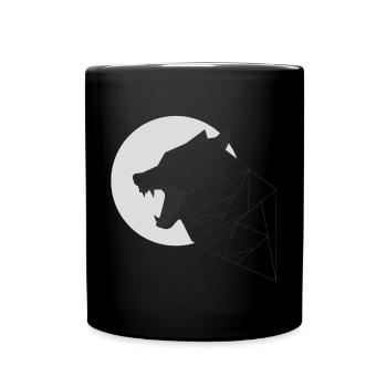 grauer Wolf - Tasse einfarbig - Schwarz - Vorne