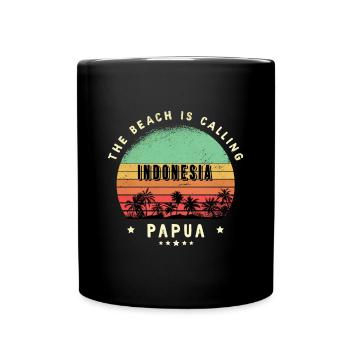 Papua Indonesien Strand Design - Tasse einfarbig - Schwarz - Vorne