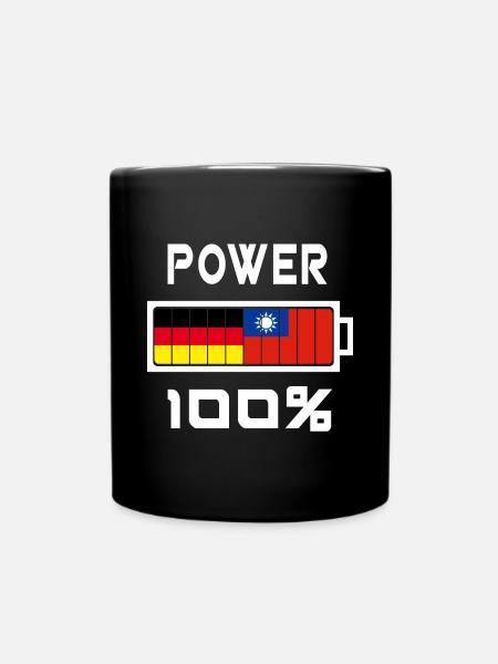 Deutschland und Taiwan Power 100% - Tasse einfarbig - Schwarz