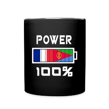Eritrea und Frankreich sind an der Macht - Tasse einfarbig - Schwarz - Vorne