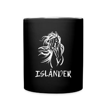 Hengst Pferde Spruch Islandpferde Pferdeliebe - Tasse einfarbig - Schwarz - Vorne