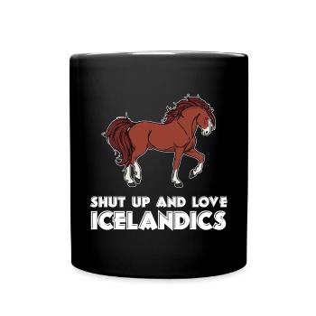 Horse Love Cool Horses Statement Icelandic Horses - Full Colour Mug - black - Front