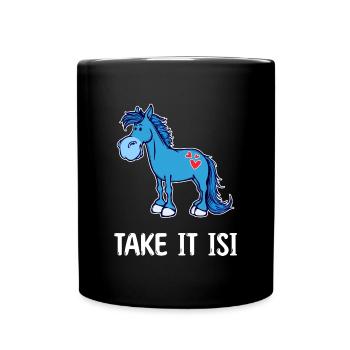 Heart Horses Pony Funny Statement Icelandic Horses - Full Colour Mug - black - Front