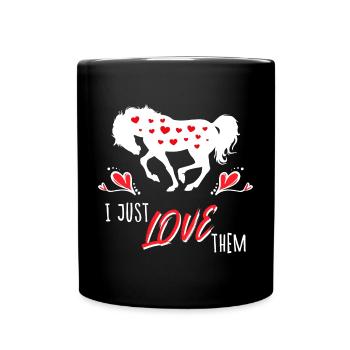 Chevaux Déclaration Cœur Chevaux Islandais Cheval Amour - Mug uni - noir - Devant