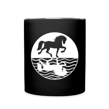Pferdenarr Islandpferde Galopp Pferdeliebe - Tasse einfarbig - Schwarz - Vorne