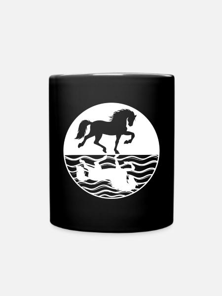 Pferdenarr Islandpferde Galopp Pferdeliebe - Tasse einfarbig - Schwarz