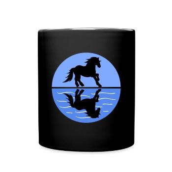 Islandpferde Pferdenarr Pferde Reiten Stute - Tasse einfarbig - Schwarz - Vorne
