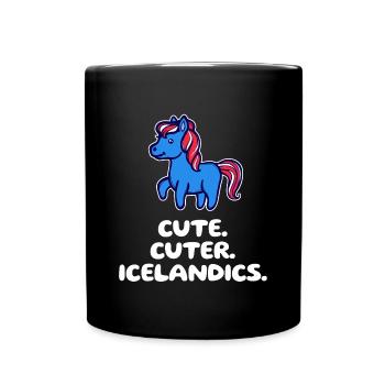 Chevaux islandais Poney Horse Fan Iceland Ponies Déclaration - Mug uni - noir - Devant