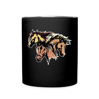 Islandpferde Hengst Pferdefan Pferdeliebe Pferde - Tasse einfarbig - Schwarz - Vorne