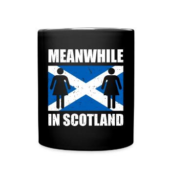 Schottisches Toilettenschild Schottland Kilt Rock - Tasse einfarbig - Schwarz - Vorne