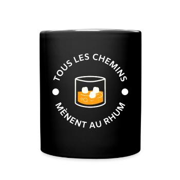 Tous les chemins mènent au rhum - Mug uni - noir - Devant