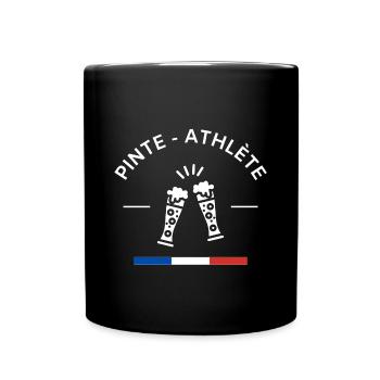 Pinte athlète - Mug uni - noir - Devant