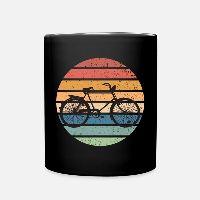 Coucher de soleil rétro à vélo - Vélo vintage - Mug uni - noir