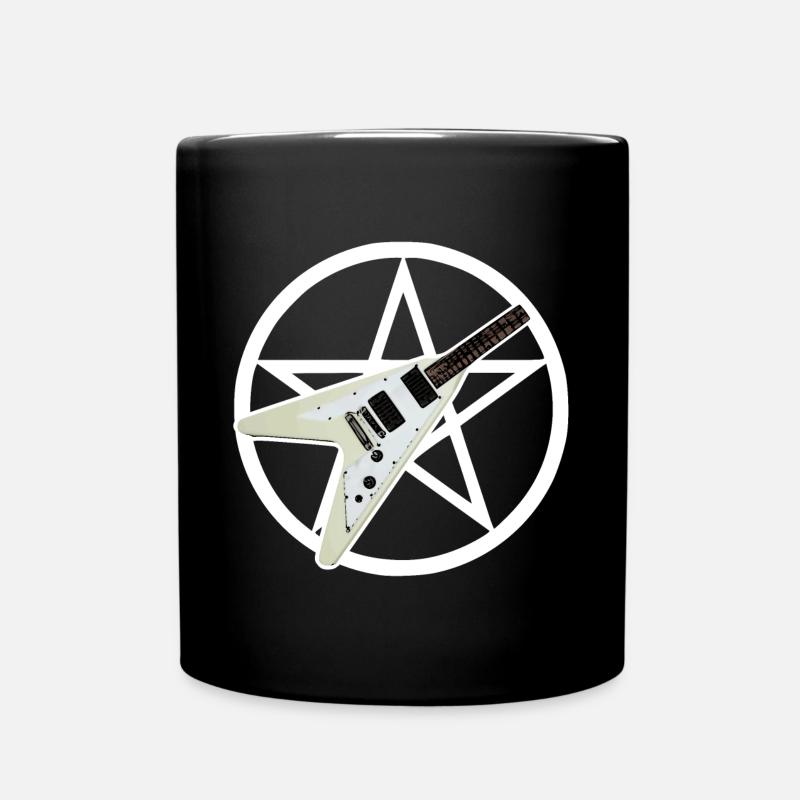 Pentagram Guitar - Full Colour Mug - black