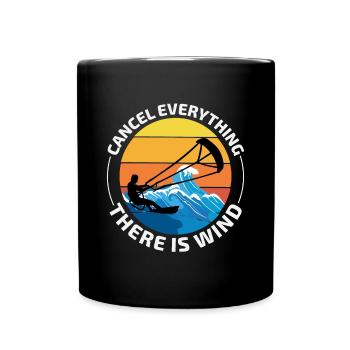 Kitesurfen Kiteboarding Kiteboarder Kitesurf - Tasse einfarbig - Schwarz - Vorne