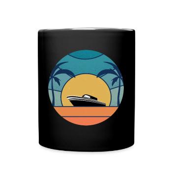 Boat Captain Gift Ship Boat Owner Captain - Full Colour Mug - black - Front