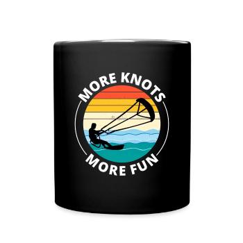Kitesurfen Kitesurfen Kiteboarding Kiteboarder - Tasse einfarbig - Schwarz - Vorne