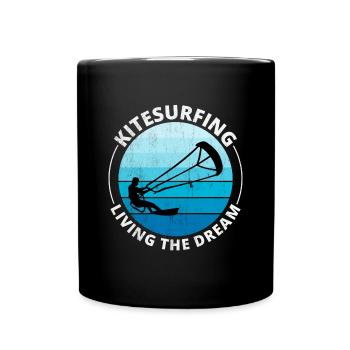 Kitesurfen Kitesurfen Kiteboarding Kiteboarder - Tasse einfarbig - Schwarz - Vorne