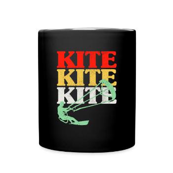 Retro Kitesurfen Kitesurfen Kiteboarding - Tasse einfarbig - Schwarz - Vorne