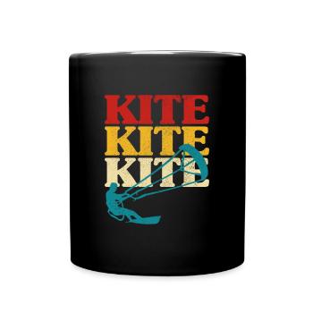 Rétro Kitesurf Kitesurf Kitesurf Kitesurf - Mug uni - noir - Devant