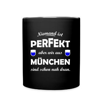 Der Münchner - Tasse einfarbig - Schwarz - Vorne