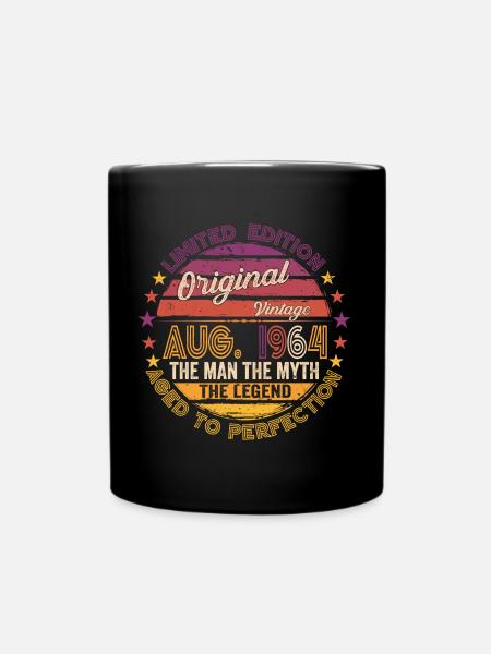 Original August 1964 58th Birthday Gift Fun - Full Colour Mug - black