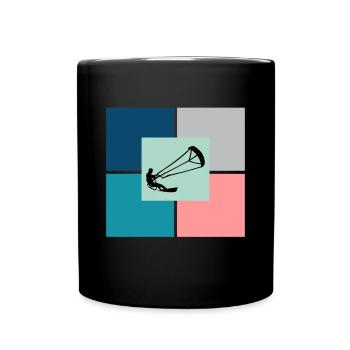 Kitesurfen Kitesurfen Kiteboarding Kiteboarder - Tasse einfarbig - Schwarz - Vorne