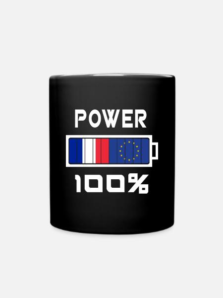 Europa und Frankreich Power 100% - Tasse einfarbig - Schwarz