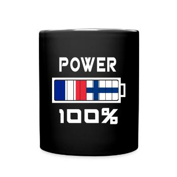 Finland and France power 100% - Full Colour Mug - black - Front