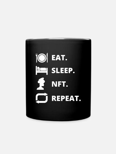 Eat Sleep NFT Repeat - Mug uni - noir
