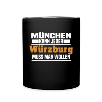 Würzburg - Tasse einfarbig - Schwarz - Vorne