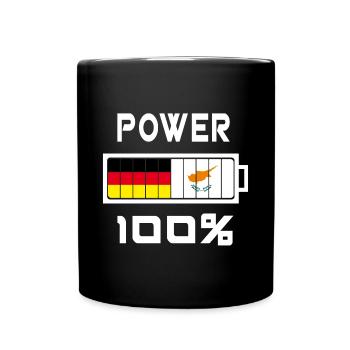 Deutschland und Zypern Power 100% - Tasse einfarbig - Schwarz - Vorne