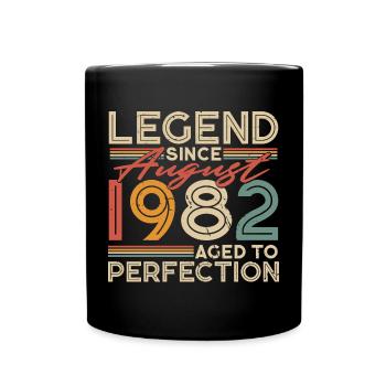 Legend August 1982 Vintage Birthday - Full Colour Mug - black - Front