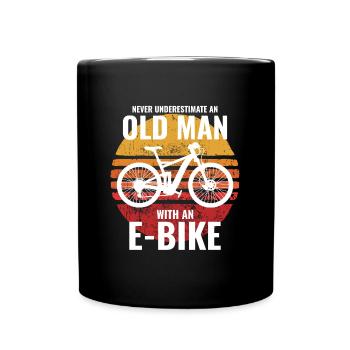 E-Bike Electric Bicycle Bike Cycling Dad Grandpa - Full Colour Mug - black - Front