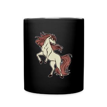 Trab Pferde Galopp Islandpferde Reiten Pferdefan - Tasse einfarbig - Schwarz - Vorne
