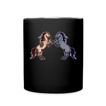Pferdenarr Galopp Pferdeliebe Islandpferde - Tasse einfarbig - Schwarz - Vorne