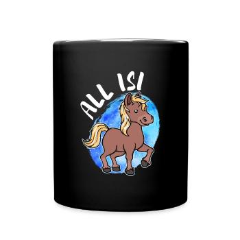 Islandponys Pony Statement Islandpferde Pferdenarr - Tasse einfarbig - Schwarz - Vorne