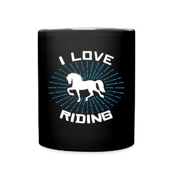 Ich Liebe Pferde Statement Islandpferde Galopp - Tasse einfarbig - Schwarz - Vorne