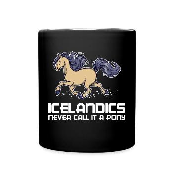Drôle de déclaration de poney Chevaux islandais Chevaux - Mug uni - noir - Devant