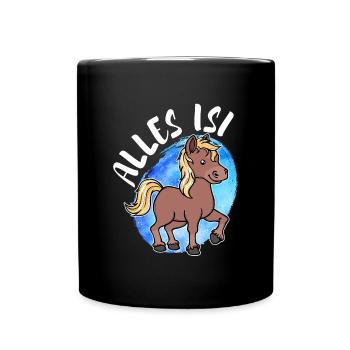 Pony Islandpferde Pferdenarr Statement Islandponys - Tasse einfarbig - Schwarz - Vorne