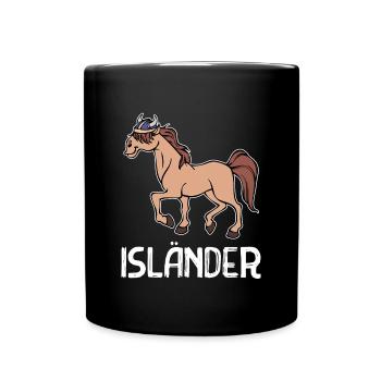 Pferdefan Pferdeliebe Islandpferde Isländer Pferde - Tasse einfarbig - Schwarz - Vorne