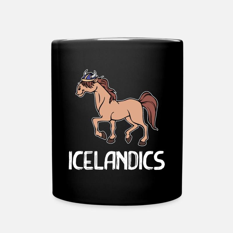 Islandpferde Pferde Isländer Pferdefan Pferdeliebe - Tasse einfarbig - Schwarz
