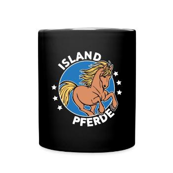 Pony Pferde Islandponys Islandpferde Statement - Tasse einfarbig - Schwarz - Vorne