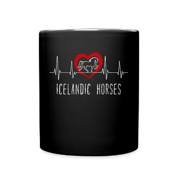 Horses Heart Statement Icelandic Horses Horse Love - Mug uni - noir - Devant